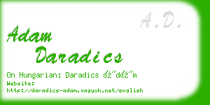 adam daradics business card